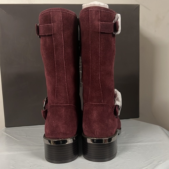 NIB Vince Camuto Women’s Wadelyn Leather Round Toe Mid-Calf Boot, Red - 6.5 - Picture 6 of 13